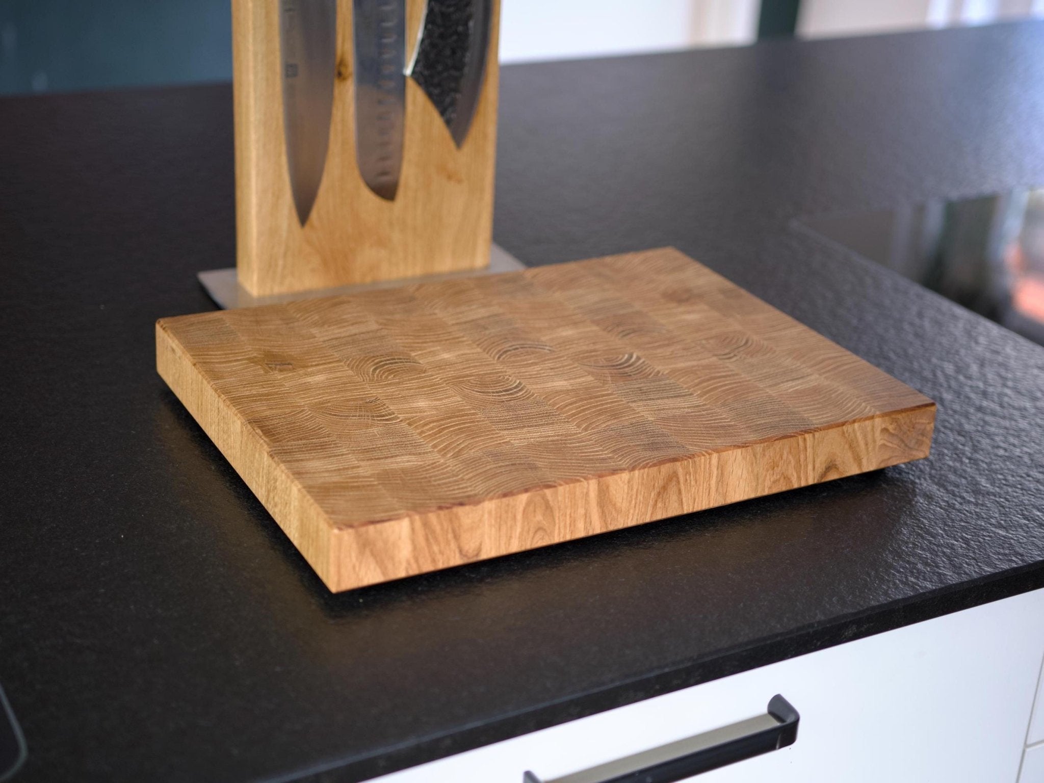 Eichen Stirnholz Schneidbrett - Premium Holz Schneidbrett - Zusatzoption - Echtholz Manufaktur Thunig