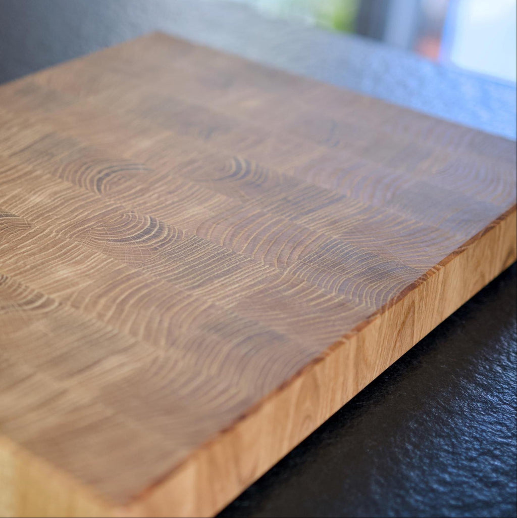 Eichen Stirnholz Schneidbrett - Premium Holz Schneidbrett - Zusatzoption - Echtholz Manufaktur Thunig