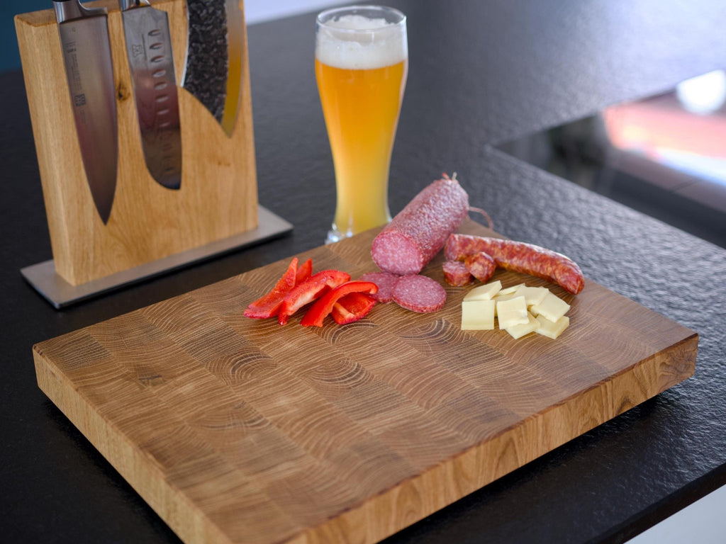 Eichen Stirnholz Schneidbrett - Premium Holz Schneidbrett - Zusatzoption - Echtholz Manufaktur Thunig