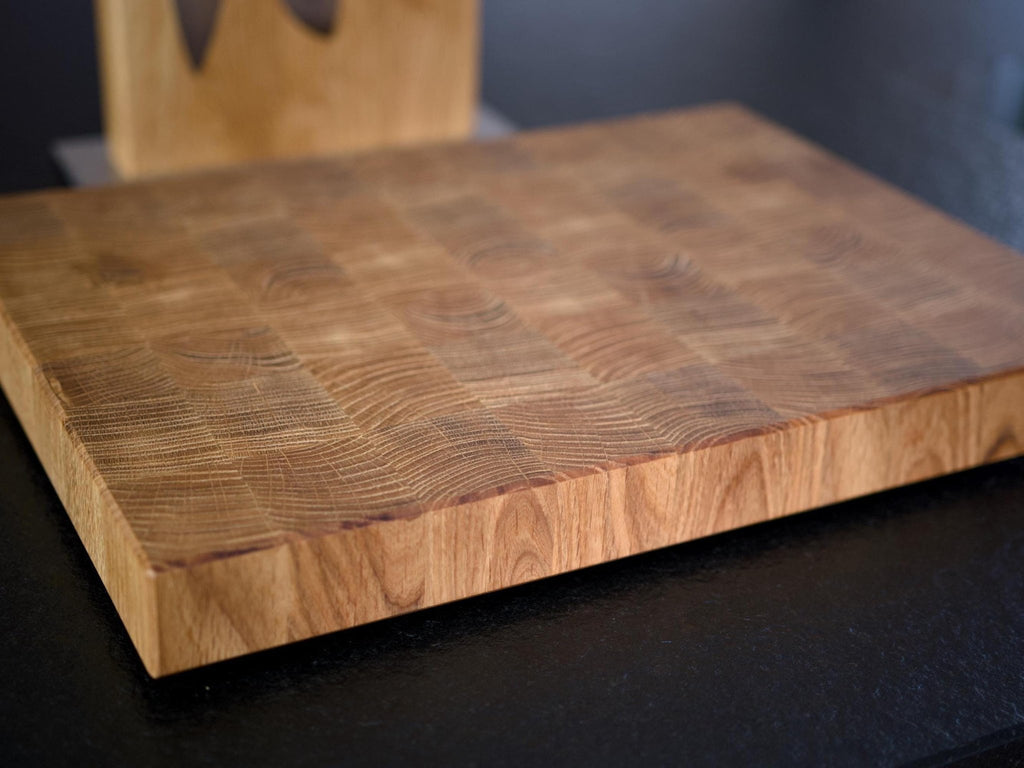 Eichen Stirnholz Schneidbrett - Premium Holz Schneidbrett - Zusatzoption - Echtholz Manufaktur Thunig