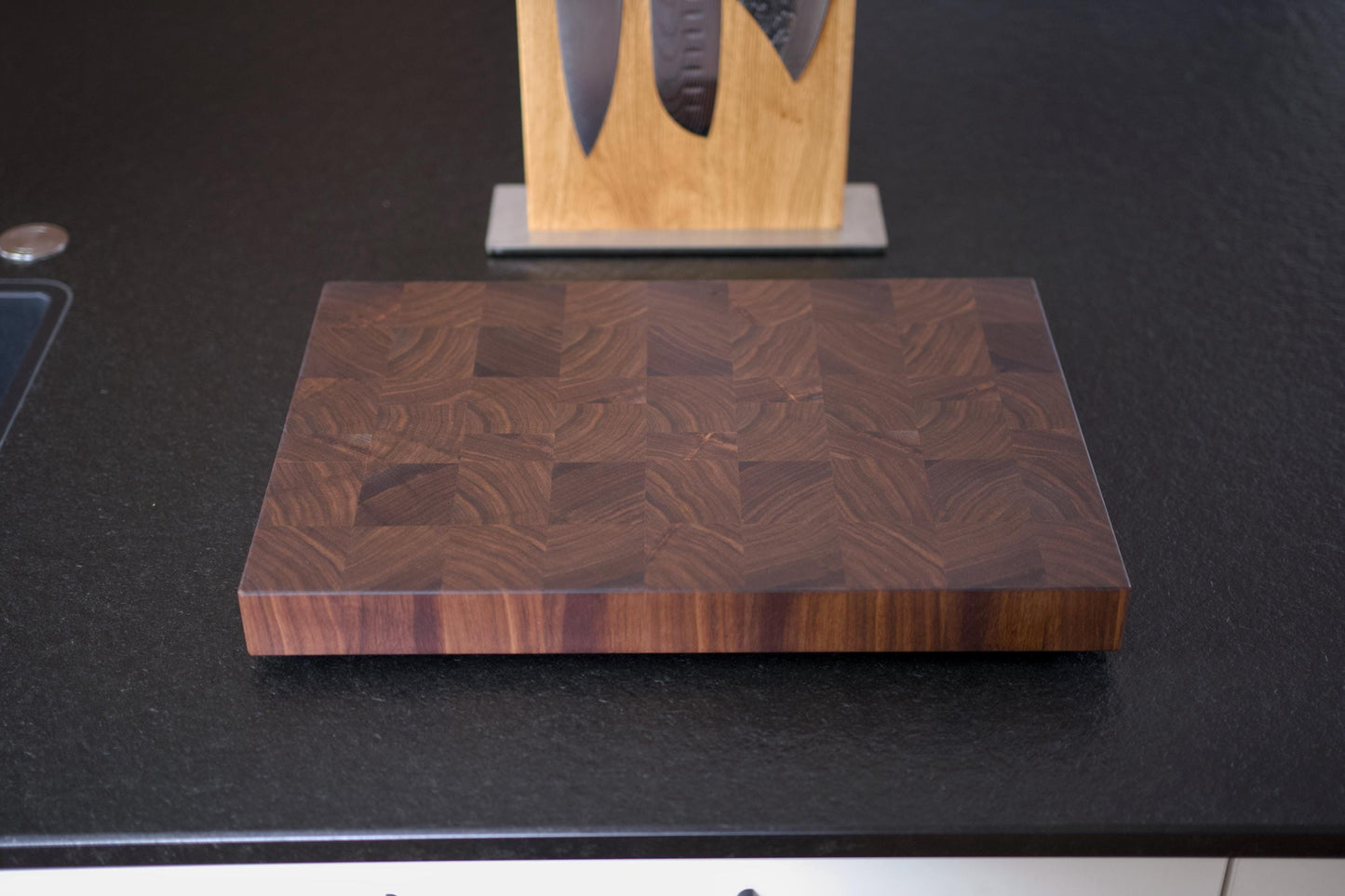 Nussbaum Stirnholz / Hirnholz Schneidebrett