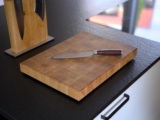 Eichen Stirnholz / Hirnholz Schneidebrett - handgefertigt, Schneidebrett, handgemachtes Geschenk, Einweihungsgeschenk, Grillgeschenke