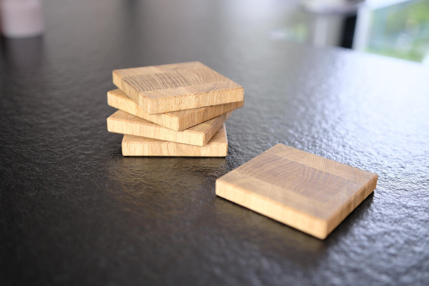 Handgemachte Holzuntersetzer Set