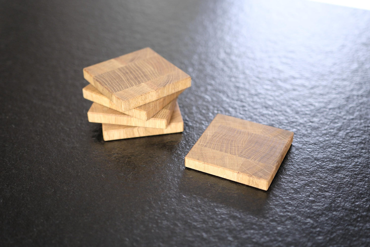 Handgemachte Holzuntersetzer Set
