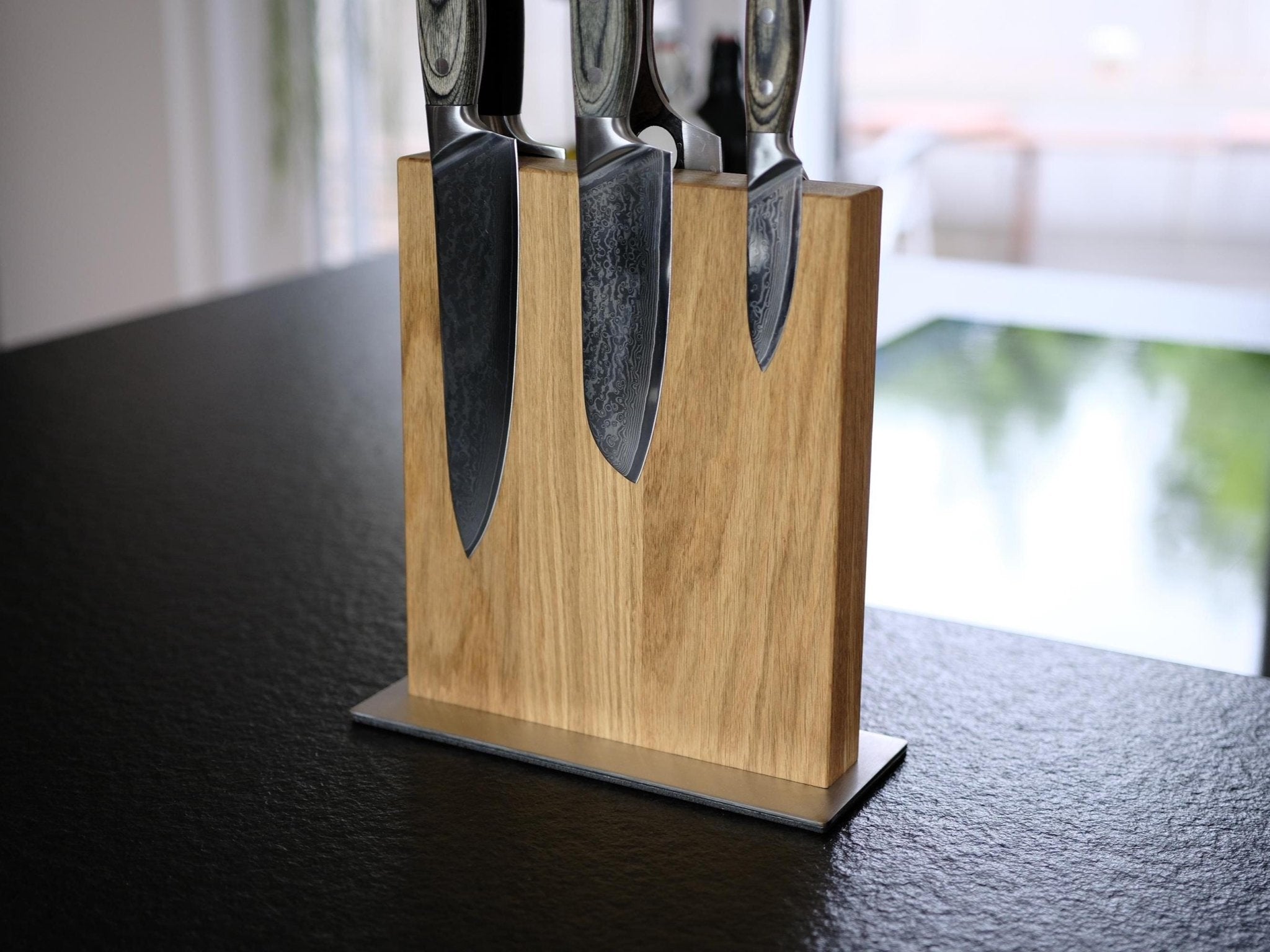 Magnetischer Eichenholz Messerblock - Echtholz Manufaktur Thunig