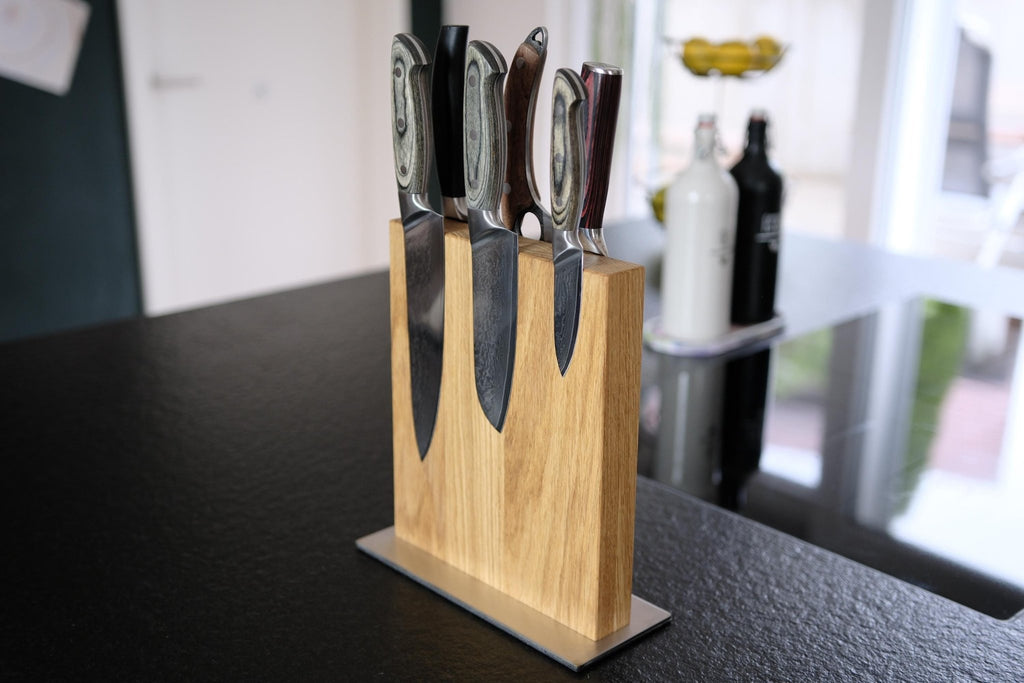 Magnetischer Eichenholz Messerblock - Echtholz Manufaktur Thunig