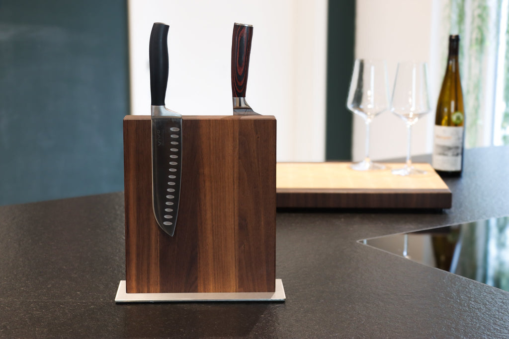 Magnetischer Messerblock aus Nussbaum - Echtholz Manufaktur Thunig