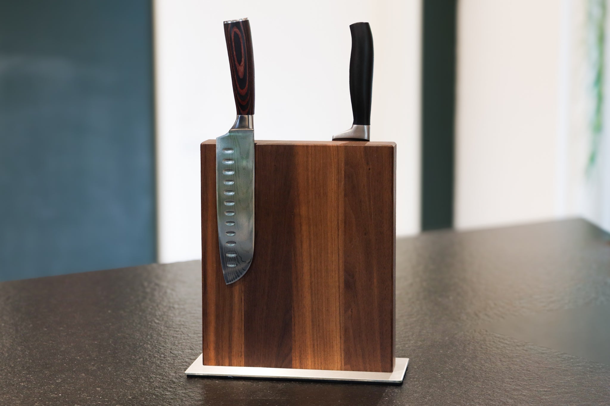 Magnetischer Messerblock aus Nussbaum - Echtholz Manufaktur Thunig